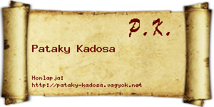 Pataky Kadosa névjegykártya